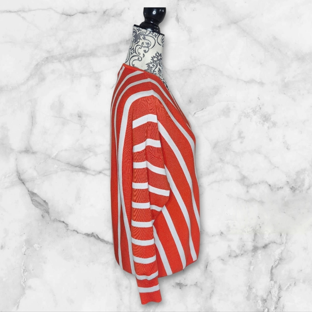 QED LONDON Orange & White Striped Sweater - Small - Picture 3 of 6